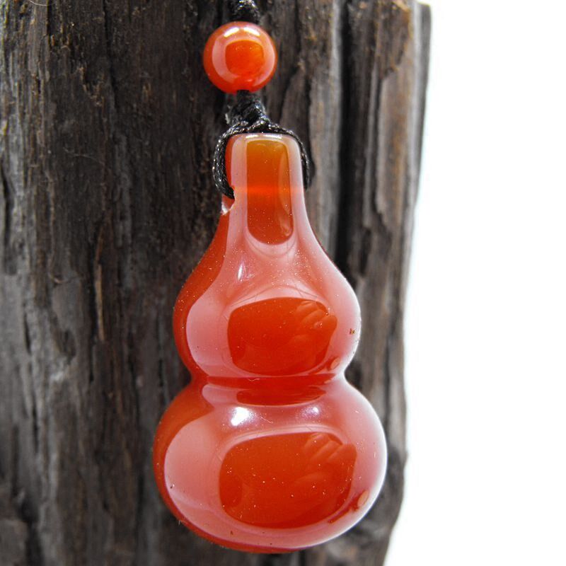 红玛瑙吊坠葫芦_开光天然红玛瑙水晶葫芦吊坠项链护身招财纳福保平安