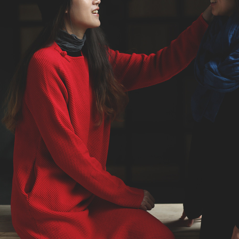    中长款简约袍子