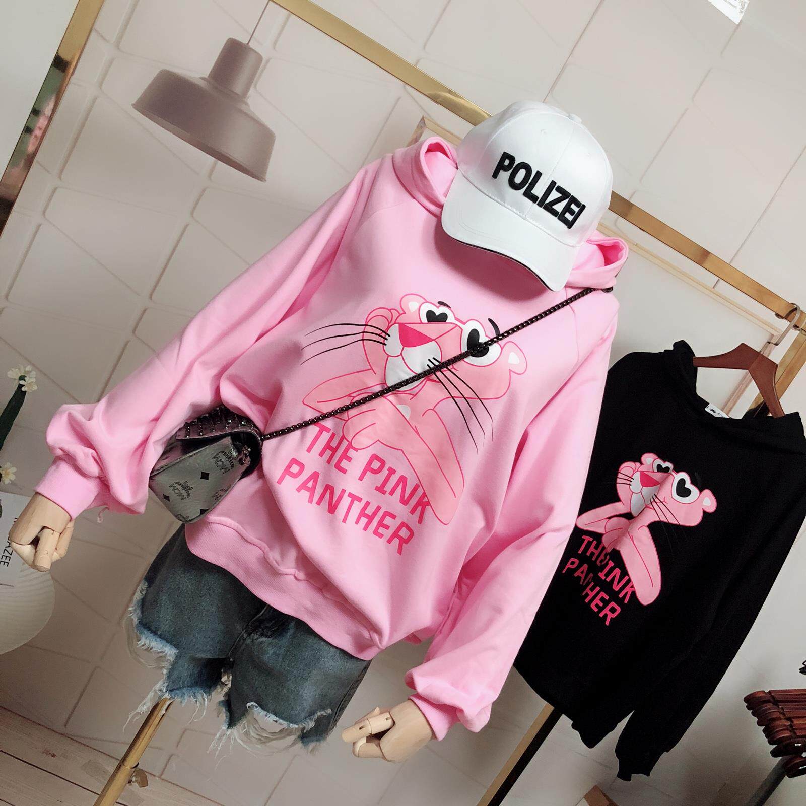 卡通卫衣女粉红豹