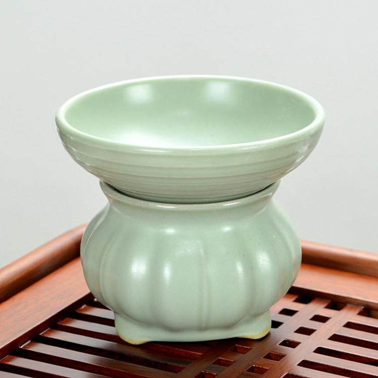 汉陶张生茶具茶漏 陶瓷汝窑天青贺岁精品过滤网包邮
