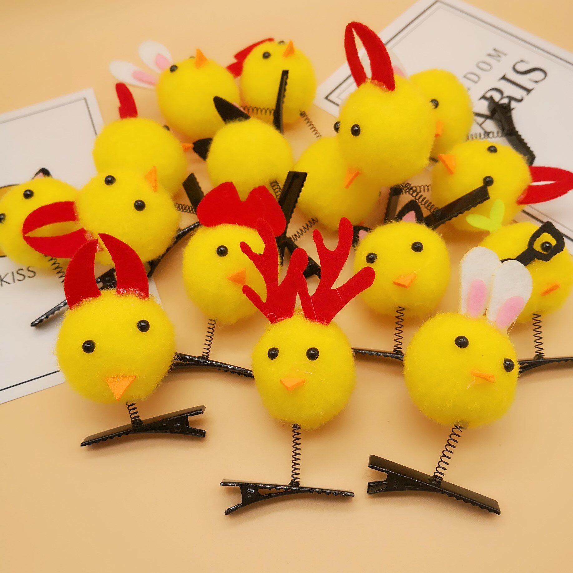 小狗 头饰 发箍_50个弹簧立体小黄鸡发饰小鸡发夹发箍旅游景点地推头