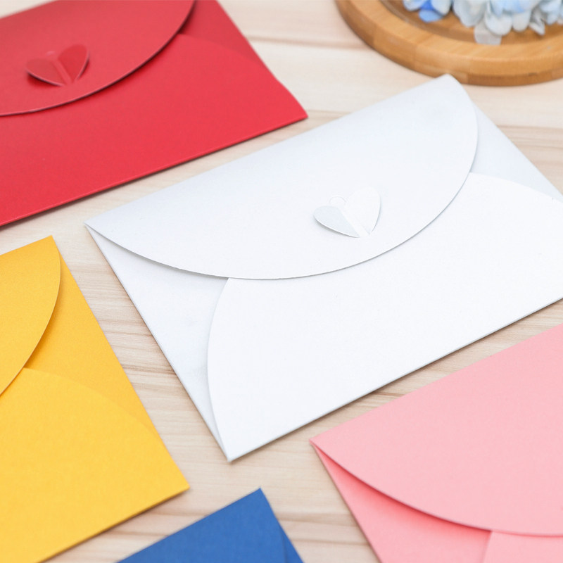 包邮 韩国复古爱心扣加厚克 珠光纸信封创意西式浪漫情书信封可定制