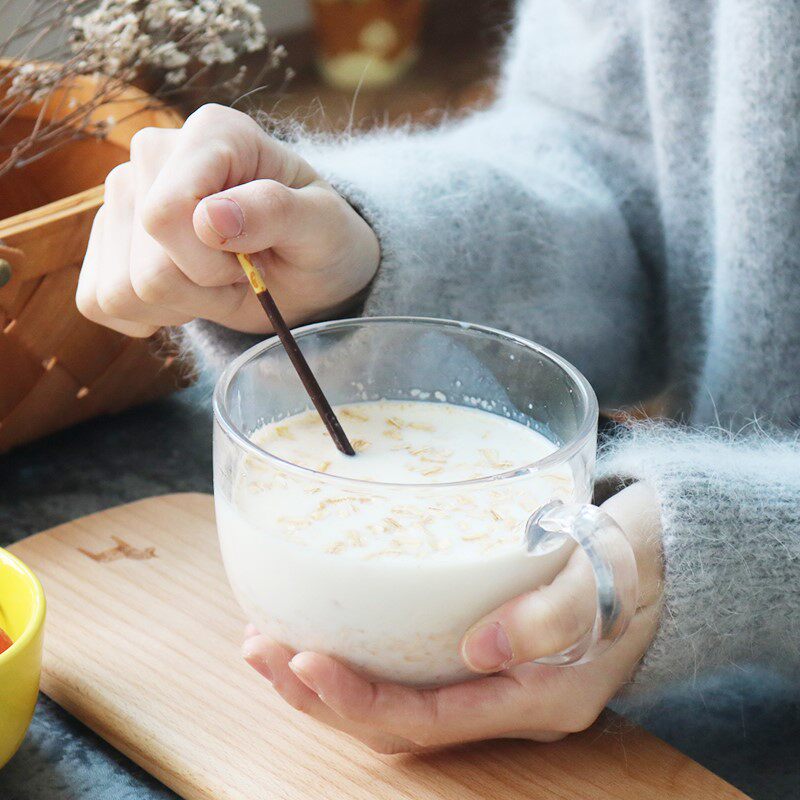 早餐粉 燕麦牛奶粉_冲泡奶粉专用杯泡牛奶的杯子日式玻璃牛奶早餐杯