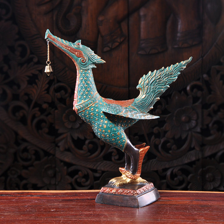 泰国铜质神鸟动物摆件 酒店 桑拿会所软装 办公桌面摆件飞鸟装饰