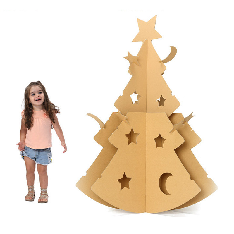 特价圣诞节树玩具_儿童涂色玩具圣诞节大树纸壳纸箱纸板模型彩绘diy