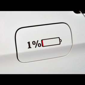 个性汽车装饰贴纸 防水防晒油箱盖 炫酷 搞笑贴冲电量不足1%