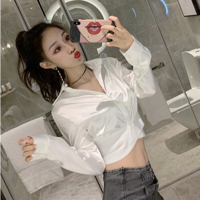 露脐短款上衣女冬