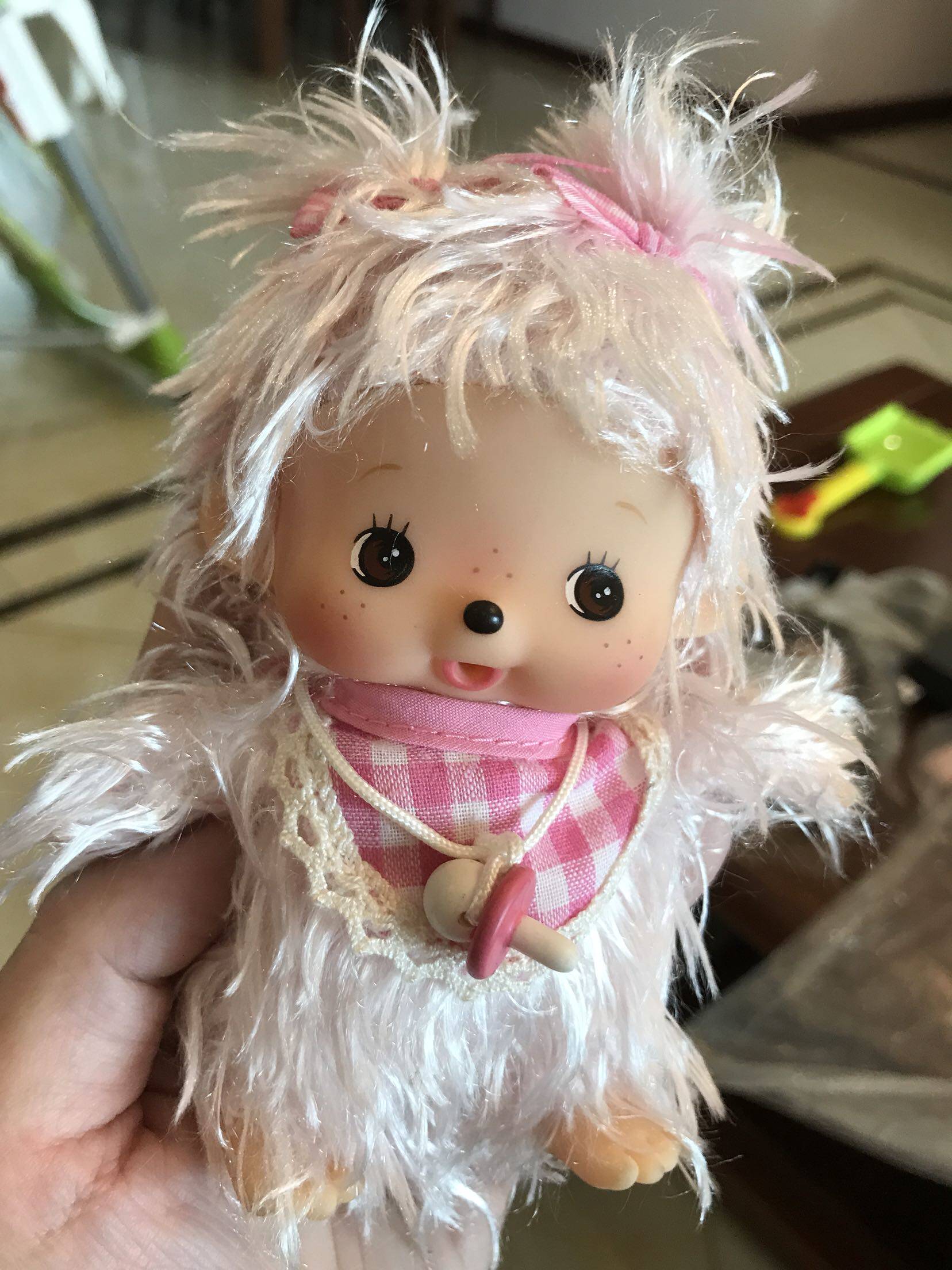清仓|日本正版专柜正品monchhichi蒙奇奇毛绒玩具 bb卷毛女孩宝宝