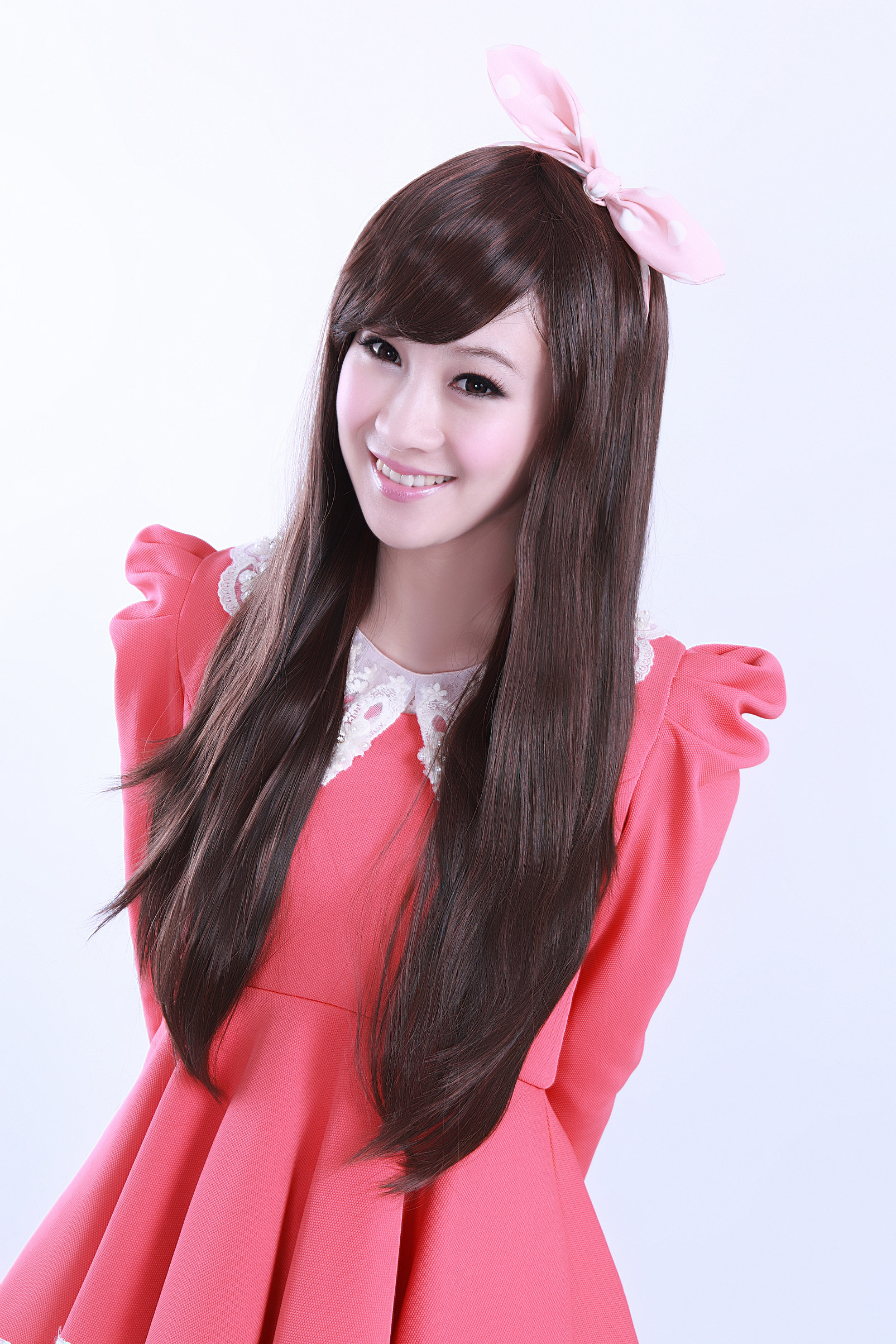 热销长直发假发女自然