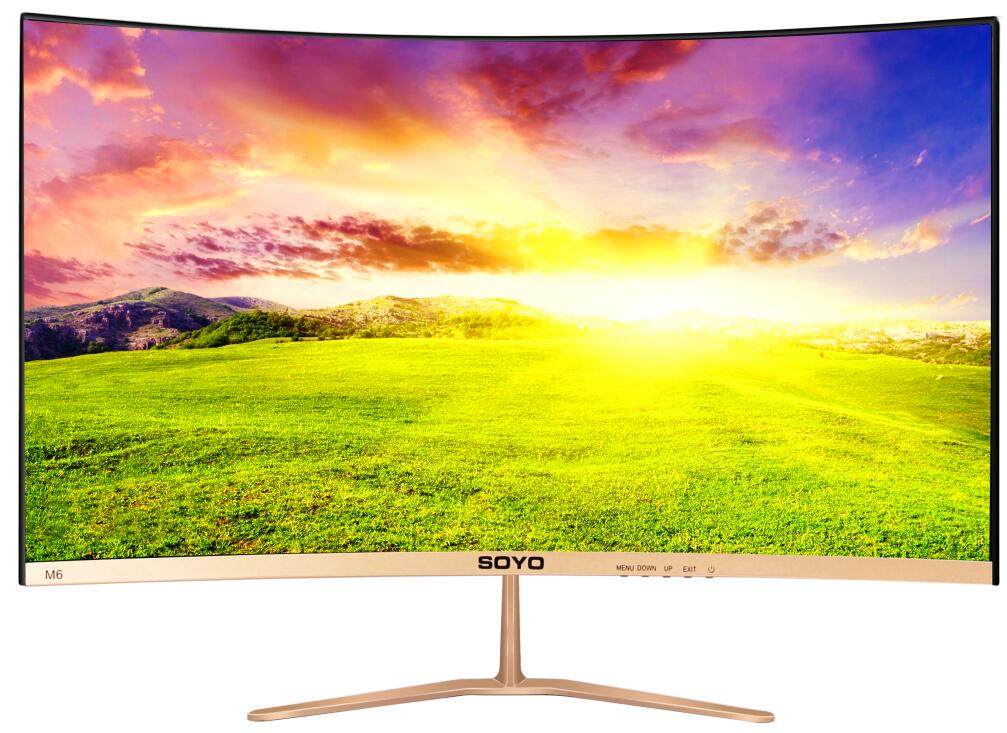 包邮 梅捷24寸曲面显示器台式电脑液晶ips显示器梅捷m6黑色曲面屏