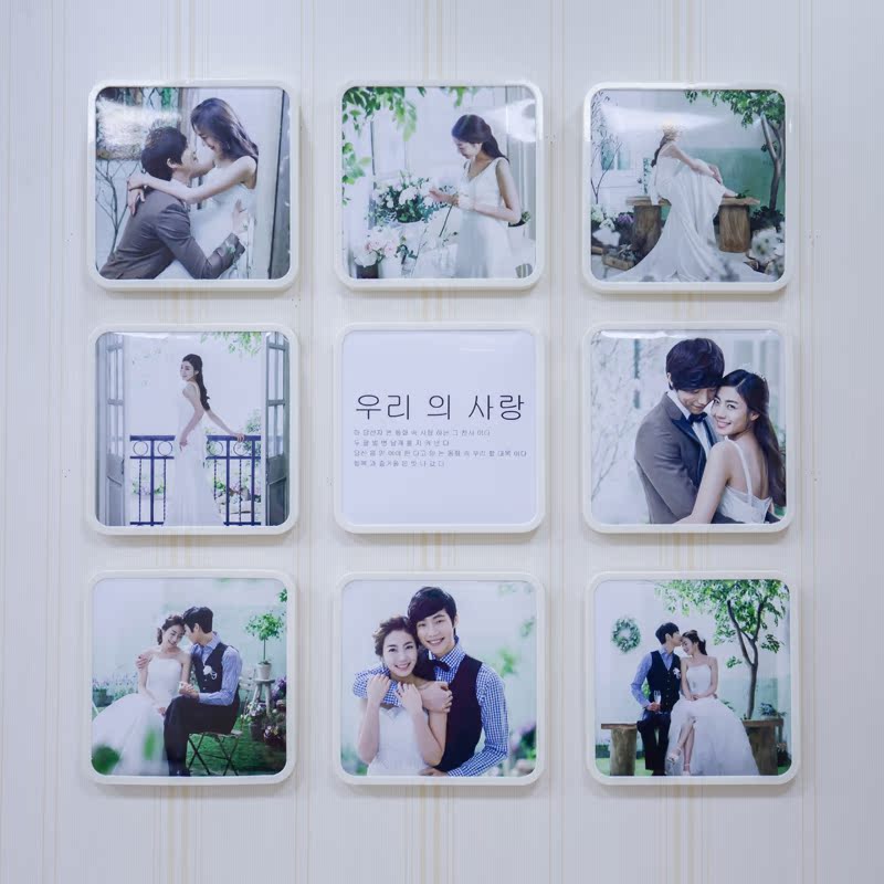 九宫格照片墙装饰墙相框创意组合挂墙相片墙简约现代儿童婚纱影楼