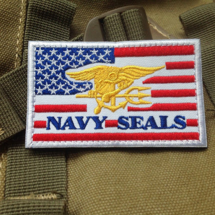 美国旗海豹突击队海军陆战队navy seals臂章刺绣魔术贴徽章背包贴_7折