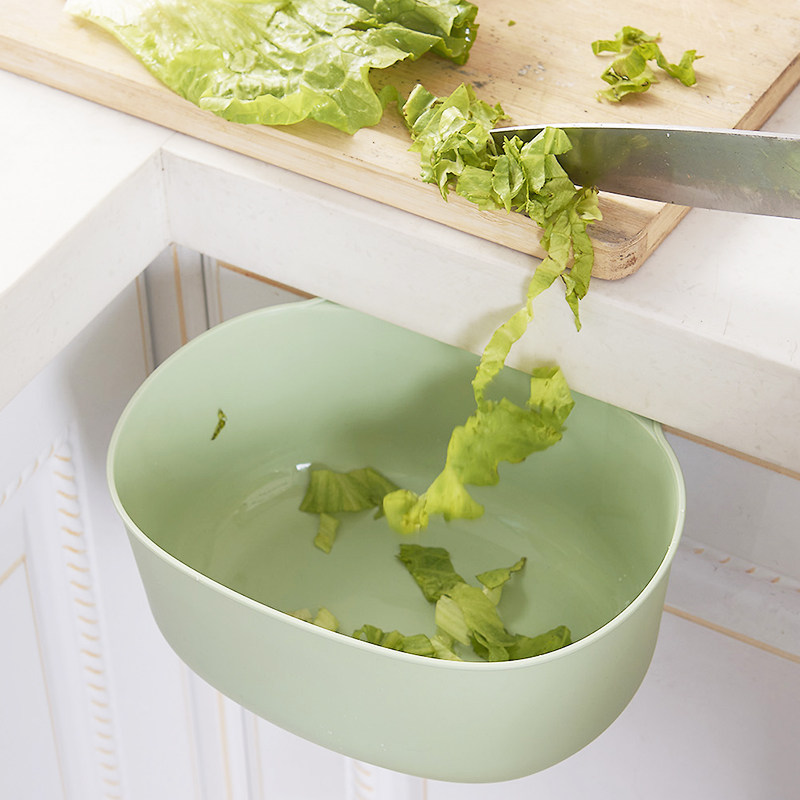 汉世刘家厨房垃圾果皮纸屑橱柜门挂式垃圾桶桌面物品收纳储物盒