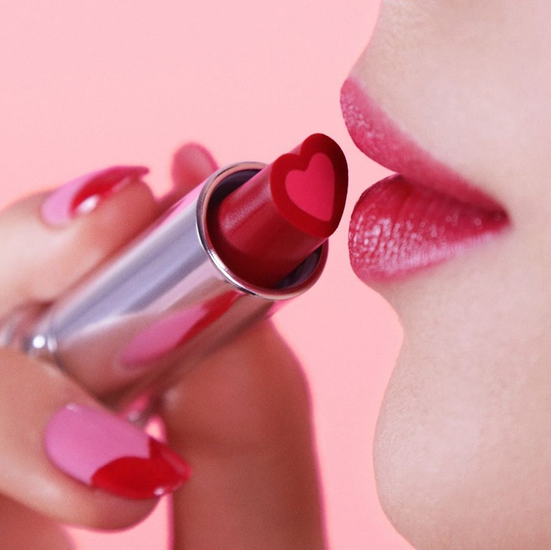 包邮 李佳琦推荐 意大利kiko情人节双色渐变限量口红心形爱心唇膏抖音