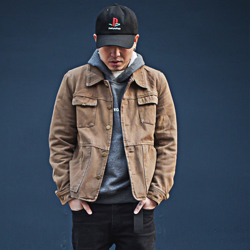kill小恶魔  春季美式复古工装外套男 阿美咔叽工装夹克水洗帆布