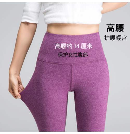 秋裤女内穿单件薄款保暖裤羊绒加厚护膝加绒纯