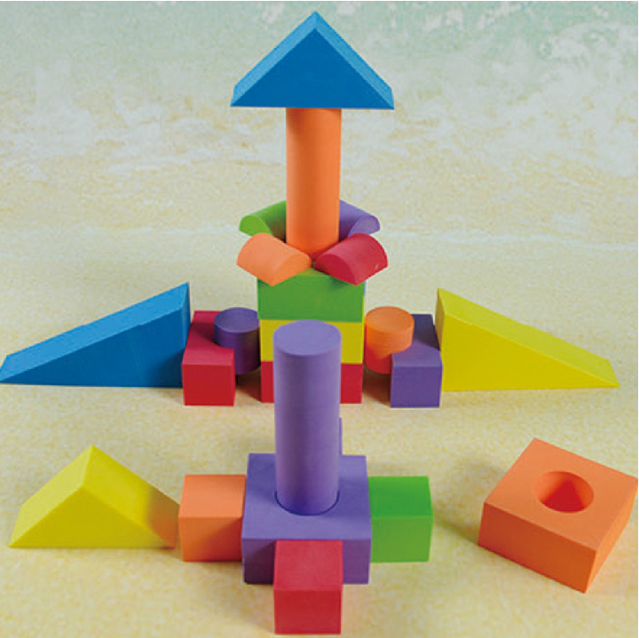 早教幼教幼儿园早教建构搭建玩具软体积木eva特大多彩积木54块