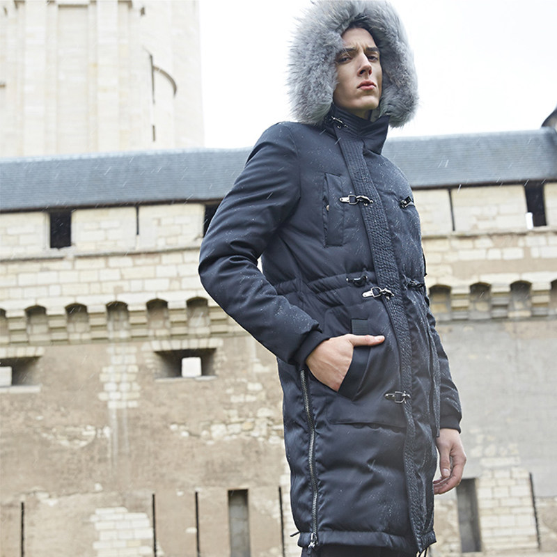 zhang shuai张帅时光之眼原创独立设计师长款毛领羽绒外套男款