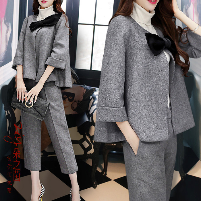 毛呢套装女冬