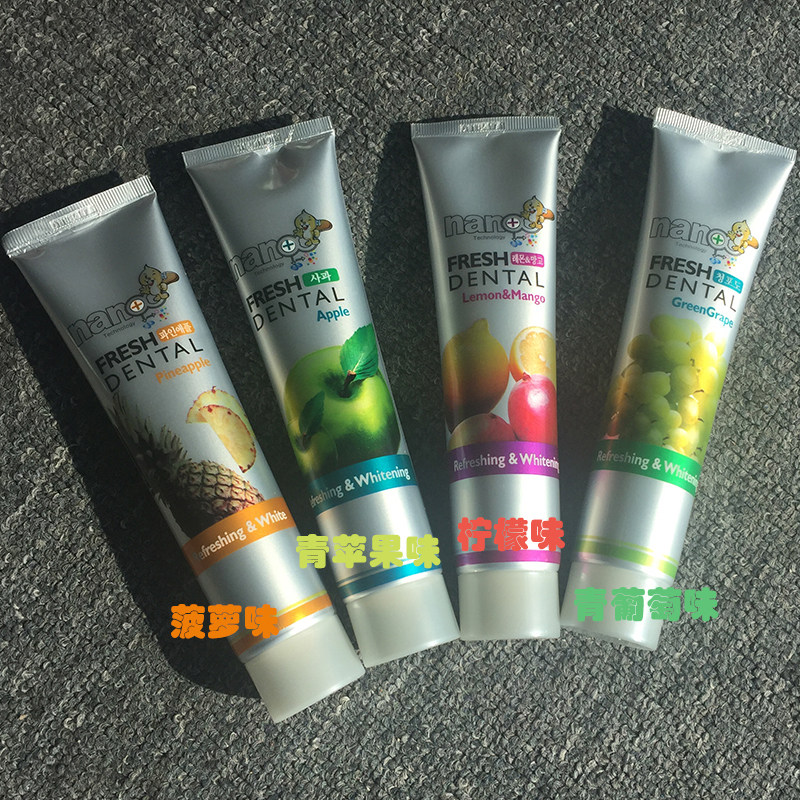 韩国nano纳米多味水果系列牙膏去牙渍护齿美白160g