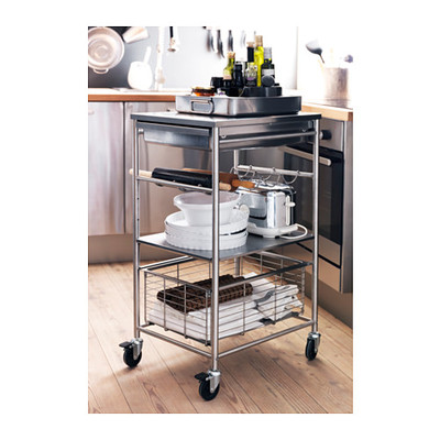 免代购费宜家ikea格兰代厨房推车不锈钢厨房置物餐车小推车