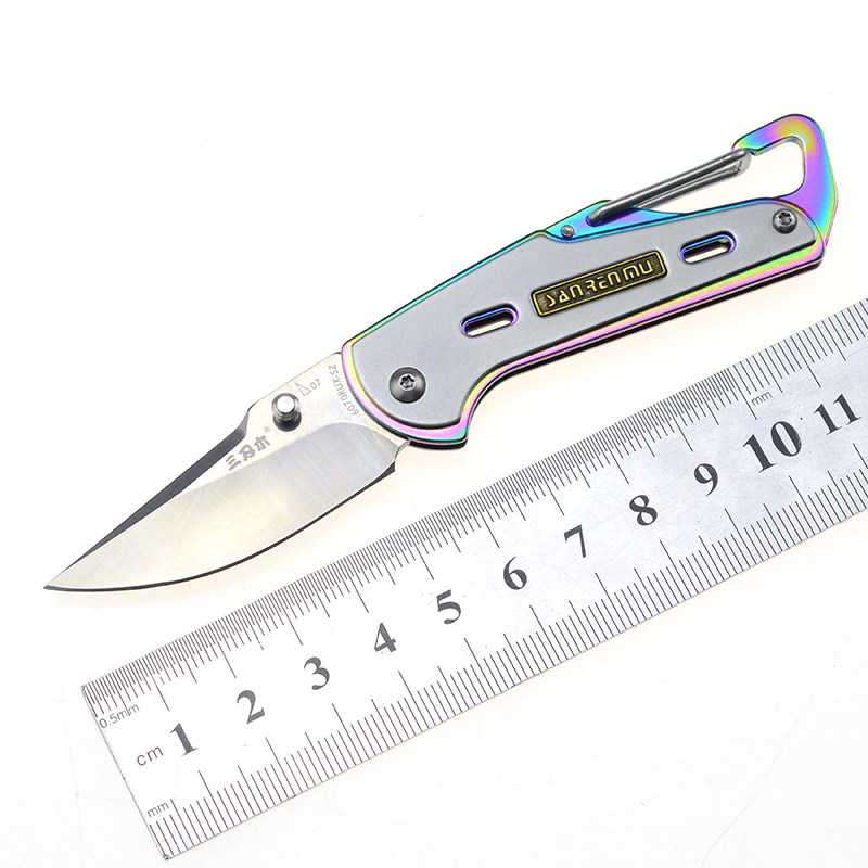 三刃木钥匙刀_三刃木6070折叠刀迷你水果户外随身小刀多用工具钥匙挂