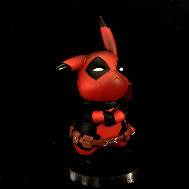 一折死侍皮卡丘_薛之谦同款皮卡丘 神奇宝贝手办 死侍皮卡丘 汽车公仔