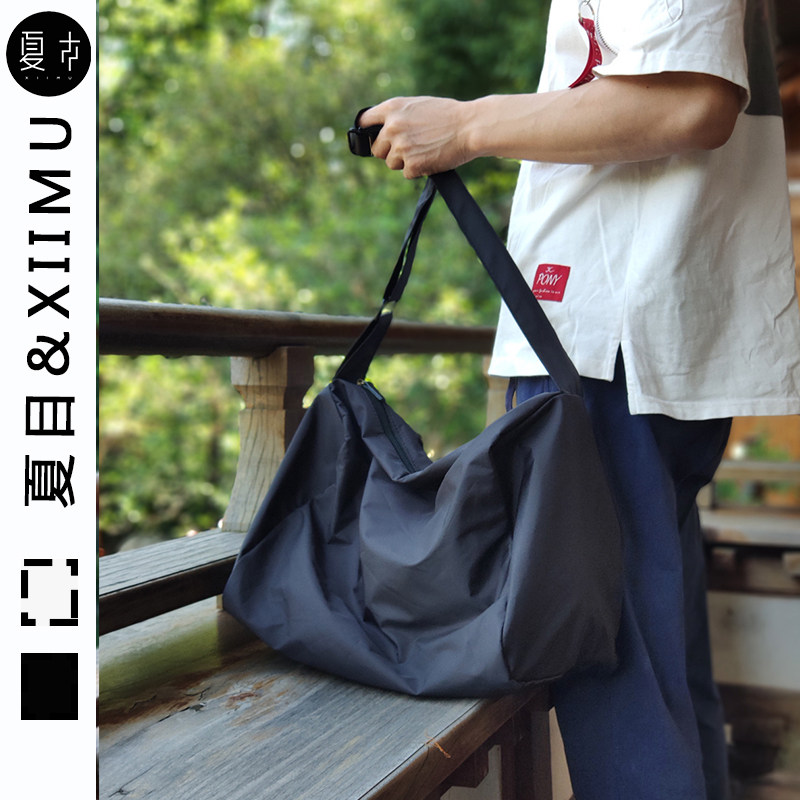 帆布袋男斜挎_夏目丨斜挎包男单肩包ins超火手提背包潮流学生日系休闲