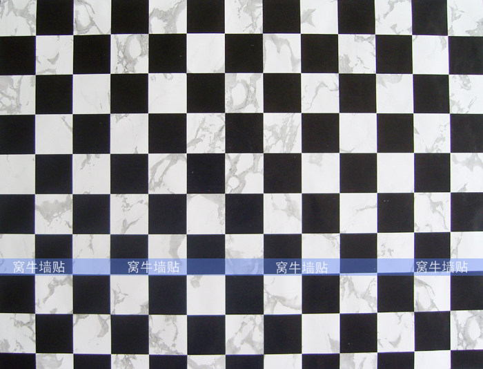 pvc自粘墙贴 黑白格防水装饰贴画 家具衣柜翻新宿舍书桌背胶贴纸
