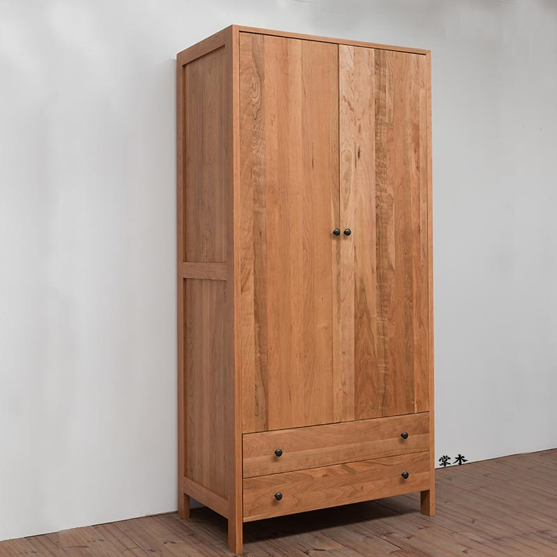 樱桃木衣柜_掌木家具原木衣帽间衣柜木蜡油全屋定制北欧日式极简全