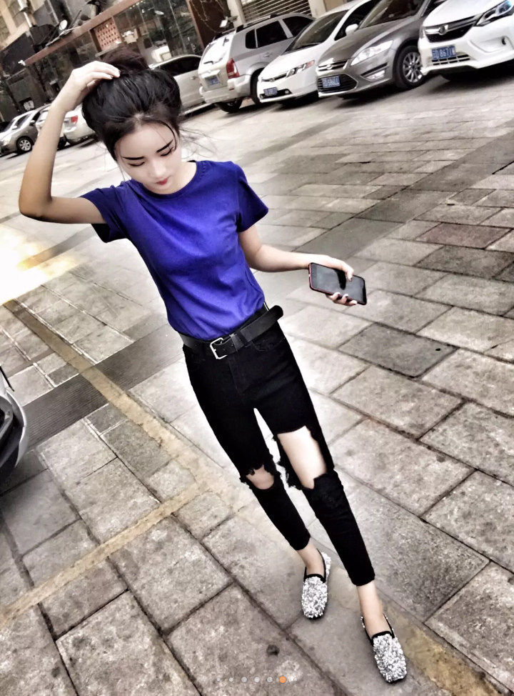 社会网红_夏季社会女衣服精神女短袖学生韩版网红快手红人同款t恤上衣