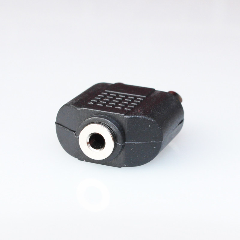 3.5一分二音频莲花转换头 rca双莲花公转3.5母对接头电脑音响插头