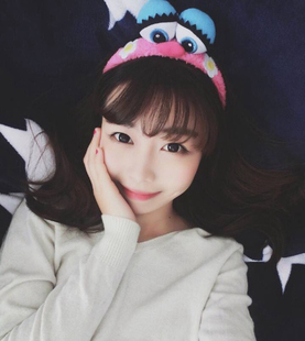 vcruan阮维希abby芝麻街粉色毛绒发箍卡通发箍头箍 自拍发卡头饰