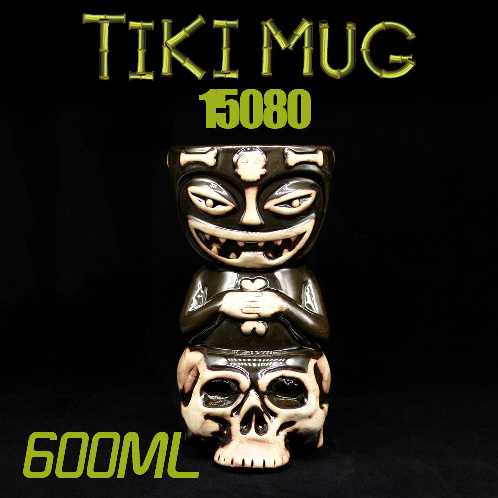 一折直身鸡尾酒杯_提基杯夏威夷鸡尾酒杯直身tiki mug 酒吧创意陶瓷