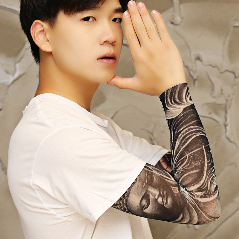 纹身袖套骑行冰袖户外运护手臂套夏季防晒篮球花臂男女大码