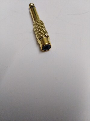 镀金6.5mm转莲花母音频转换头av话筒音响功放调音台转接头单声道