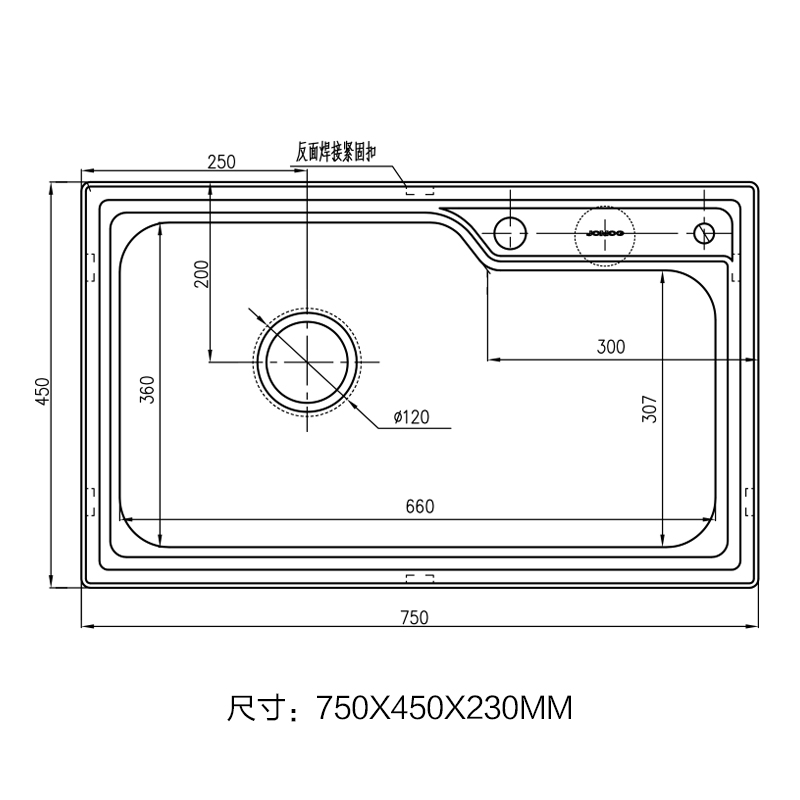 九牧不锈钢洗碗池tc02117