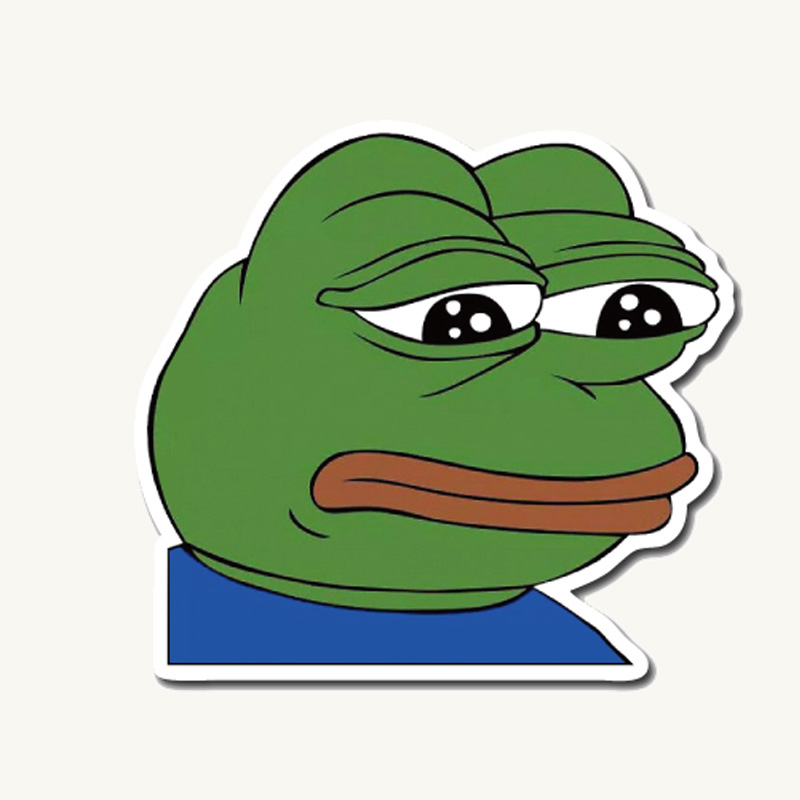 悲伤蛙_悲伤蛙贴纸sad pepe the frog贴纸行李箱贴纸个性不留胶防水