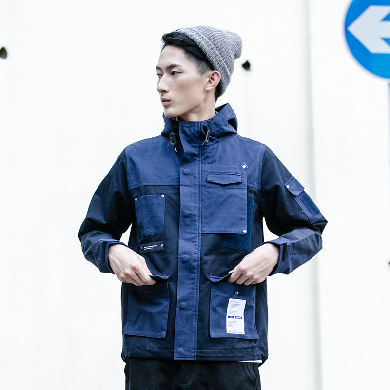 nothomme日系潮牌户外工装拼接连帽冲锋衣夹克外套男款fashion