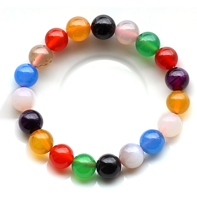 碧雅 七彩玛瑙手链玛瑙手串糖果色水晶手链女款女生唯美可爱饰品