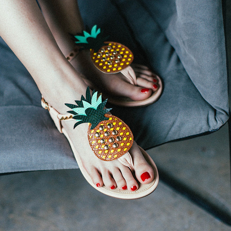 卡通水果夹趾凉鞋