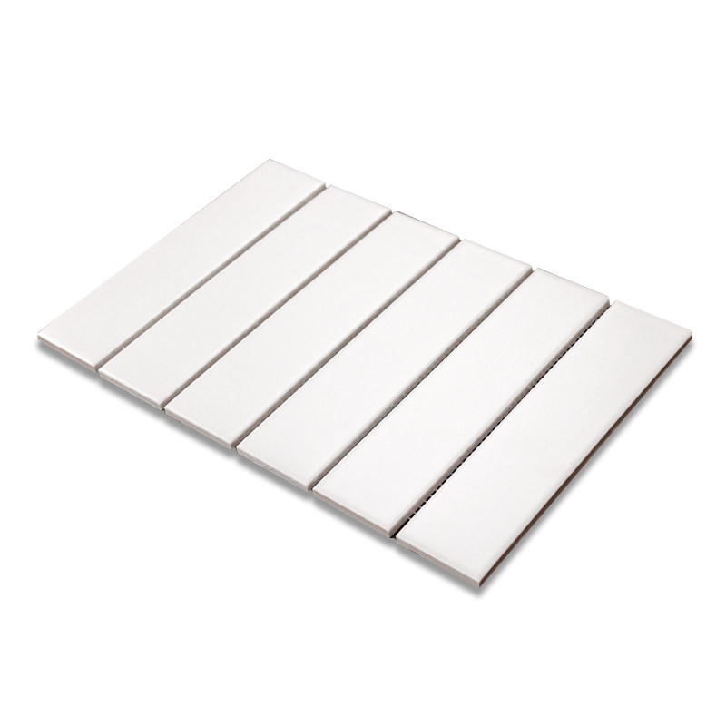 北欧长条砖工字砖300x195白色厨房间瓷砖背景墙