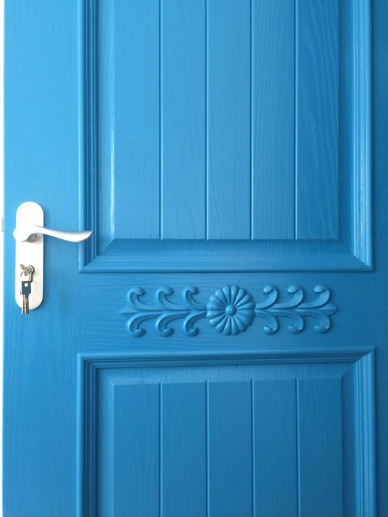 地中海门实木门拱门圆门弧形门复合门室内门卧室门套装门蓝色