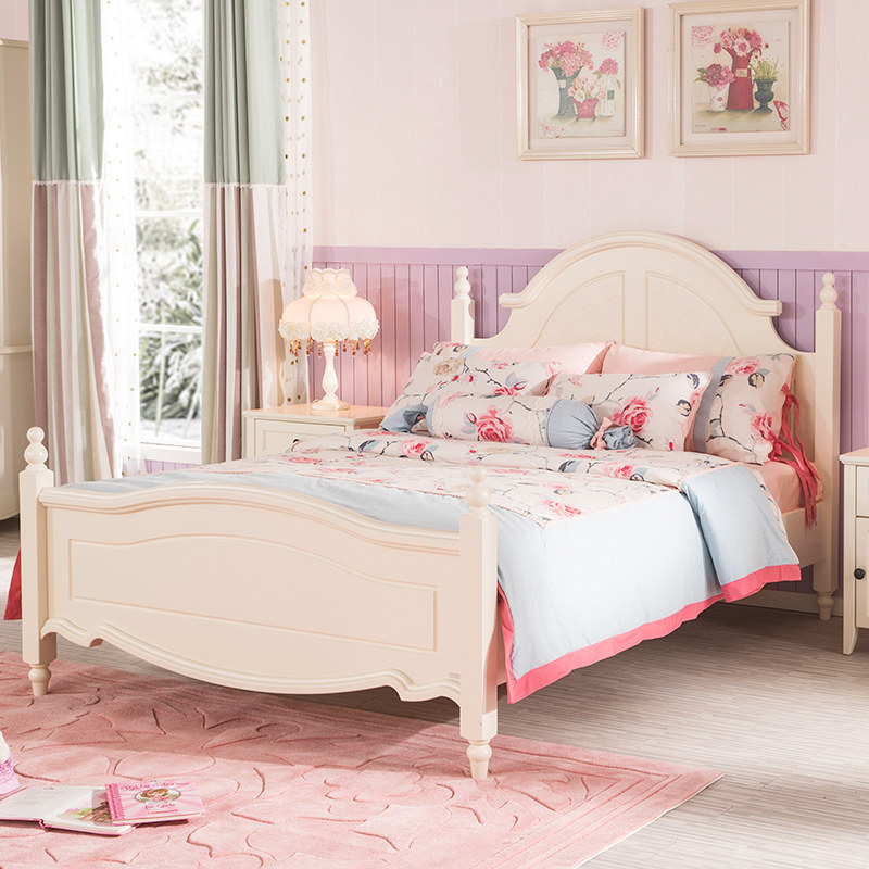 七彩人生欧式白色公主床