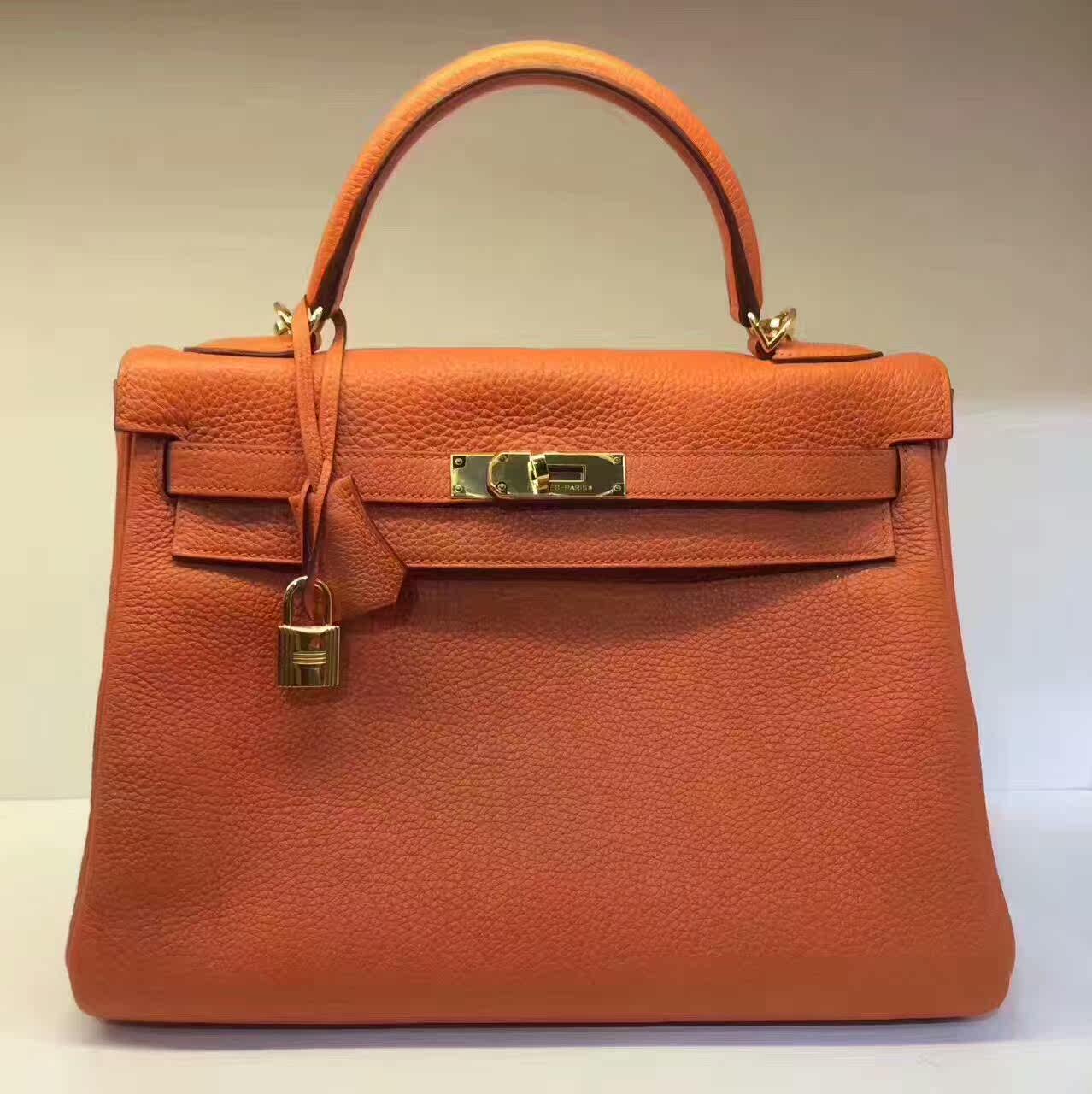 爱马仕女包_二手正品 95新爱马仕herme kelly32金扣 epsom 外缝女包