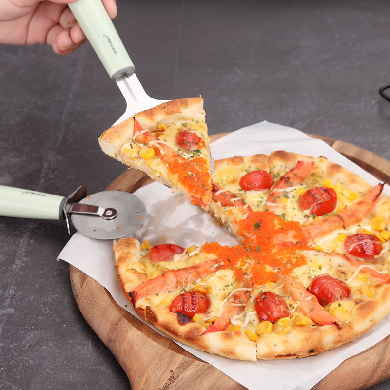 不锈钢披萨刀 滚刀切披萨工具专用刀烘焙批萨刀 家用切比萨滚轮刀