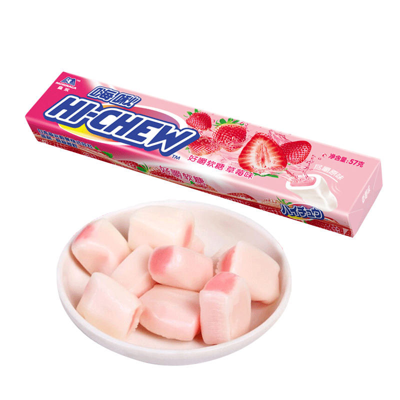 森永 嗨啾好嚼软糖草莓味57g 休闲零食糖果水果糖