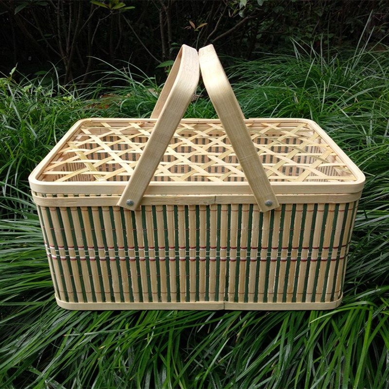 鸡蛋篮子 竹编_葡萄采摘竹篮子礼品盒包装土鸡蛋竹筐竹编织长方形水果