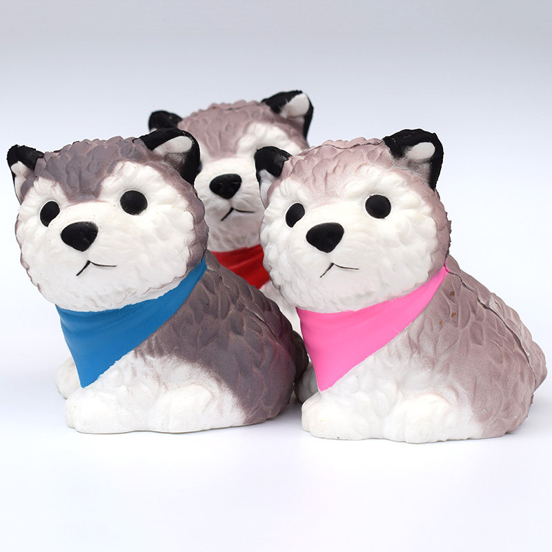 捏捏乐_仿真慢回弹pu可爱哈士奇squishy柔软捏捏乐狗儿童发泄解压玩具