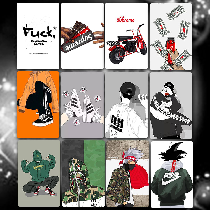 特价supreme box hoodie_supreme潮牌卡贴定制防水防消磁水晶磨砂卡贴